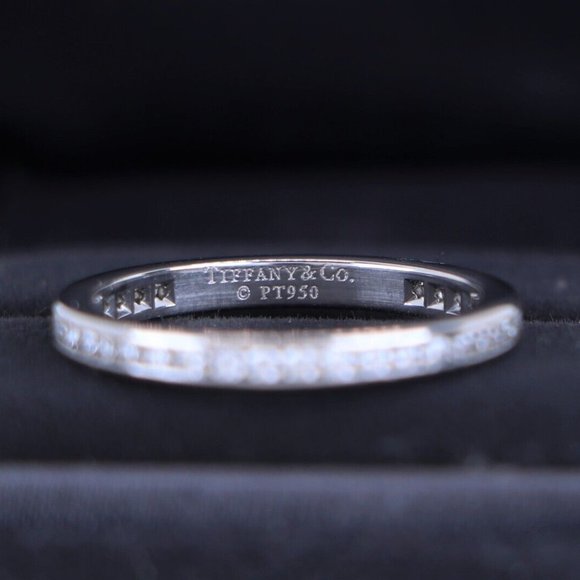 20113 Tiffany & Co. Platinum Diamond 2mm Channel Full Eternity Wedding Band 6 - Picture 6 of 6